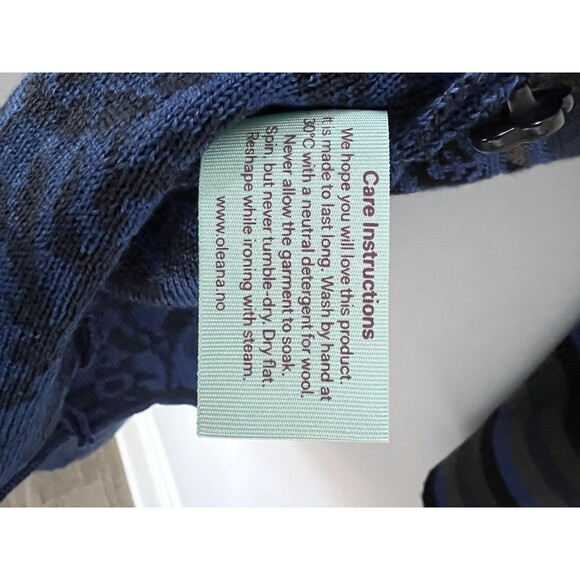 OLEANA Merino Wool Silk Road Floral Pattern Long Cardigan Size XXL Luxury Blue - Picture 10 of 10